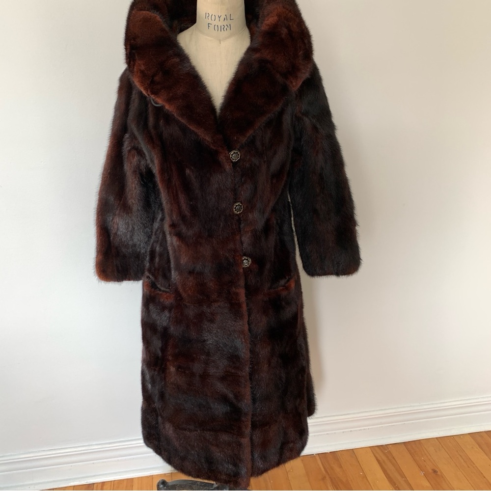Luxurious Brown Women's Mink Fur Long Coat